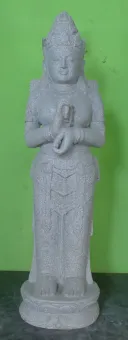 Stehender Dewi Sri, "Drehung des Rades", 100cm Höhe, Flussstein, Stein Dewi Sri 
